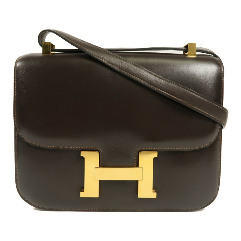 HERMES Box Calf皮革Constance 23金扣肩背袋-0