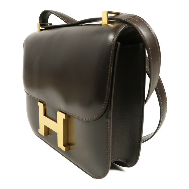 HERMES Box Calf皮革Constance 23金扣肩背袋-2