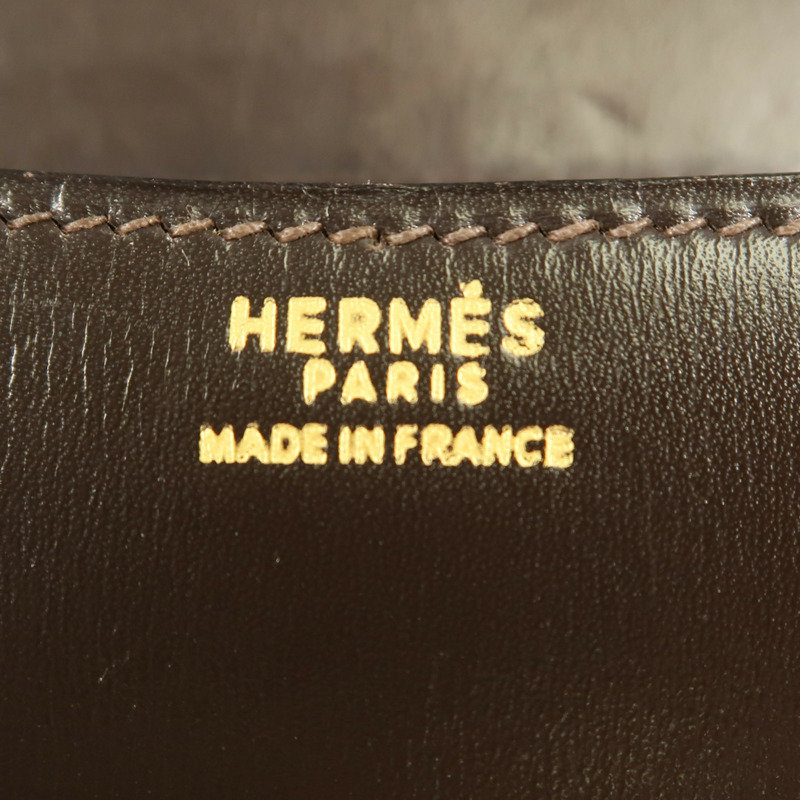 HERMES Box Calf皮革Constance 23金扣肩背袋-5