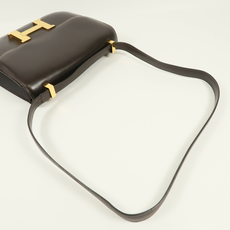 HERMES Box Calf皮革Constance 23金扣肩背袋-9