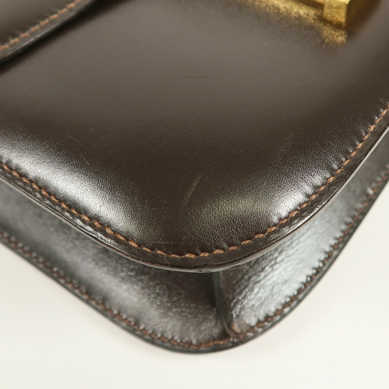 HERMES Box Calf皮革Constance 23金扣肩背袋-11
