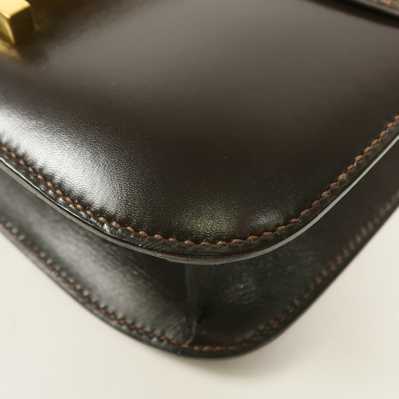 HERMES Box Calf皮革Constance 23金扣肩背袋-12