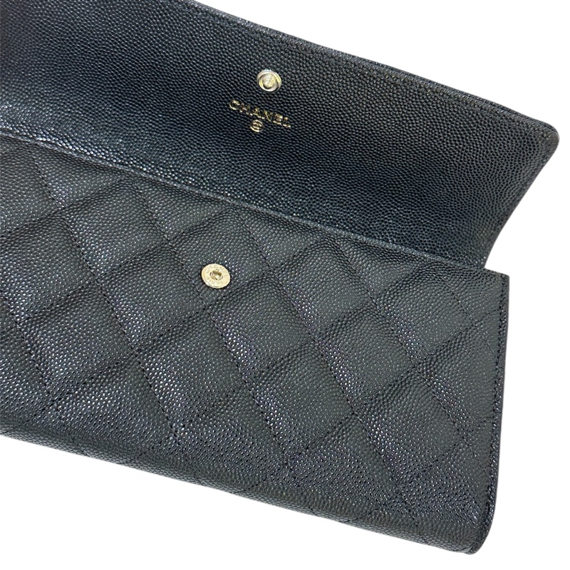 全新Chanel AP3396 Long Wallet 黑色牛皮荔枝紋-8