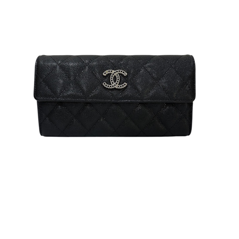 全新Chanel AP3396 Long Wallet 黑色牛皮荔枝紋-9