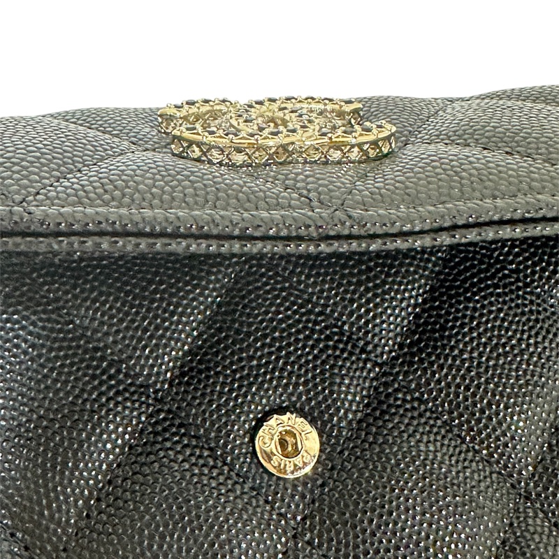 全新Chanel AP3396 Long Wallet 黑色牛皮荔枝紋-13