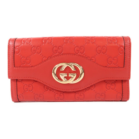 GUCCI 牛皮皮革Long Wallet金扣長錢包