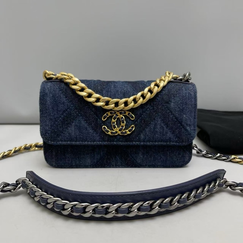 Chanel 香奈兒 19 Bag 單寧牛仔WOC 包 芯片款-0