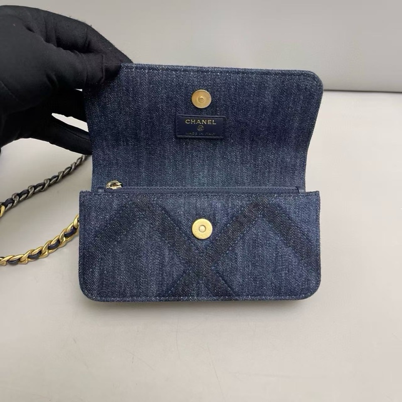 Chanel 香奈兒 19 Bag 單寧牛仔WOC 包 芯片款-8