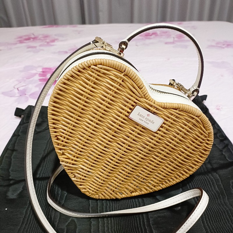 Kate spade 竹編愛心包-3