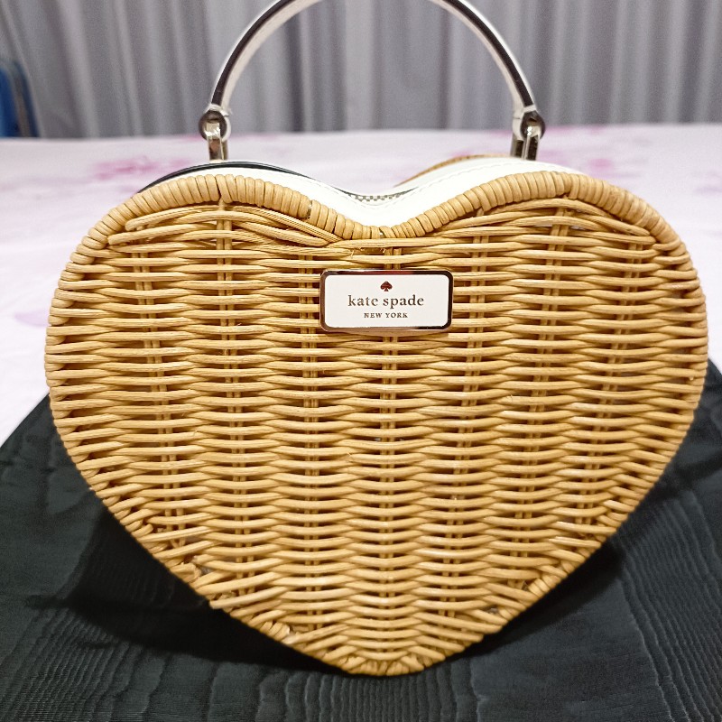 Kate spade 竹編愛心包-5