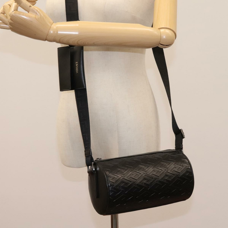 【日本直送】范思哲黑色真皮單肩包，正品編號114763-24