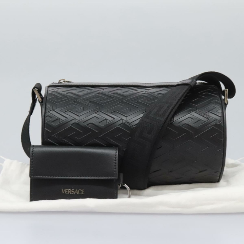 【日本直送】VERSACE 肩背包 皮革 黑色 銀色 正品 114762-27