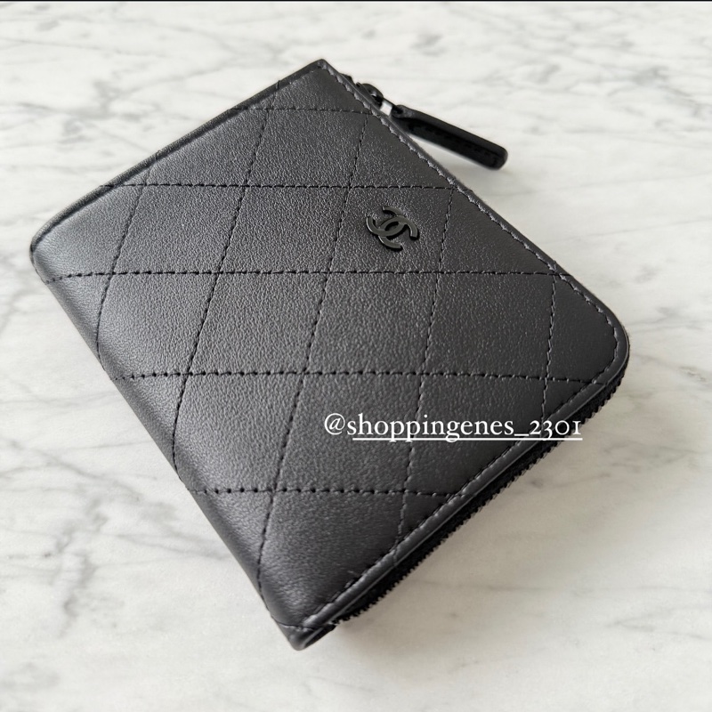 香奈兒 全黑方形L拉鍊短夾 so black 短夾❗️尚未抵台-2