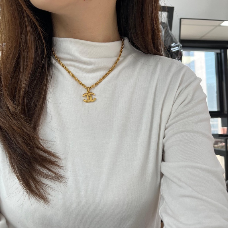 Chanel Vintage 81-85年鍍金鏈條鎖骨頸鏈-15