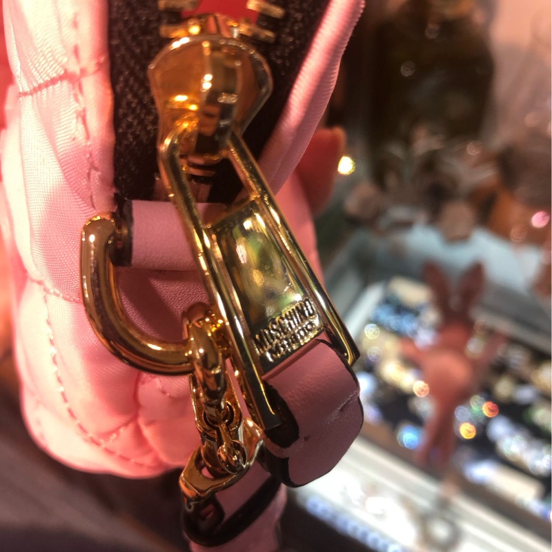 Moschino Quilted Leather Crossbody Bag PINK-3