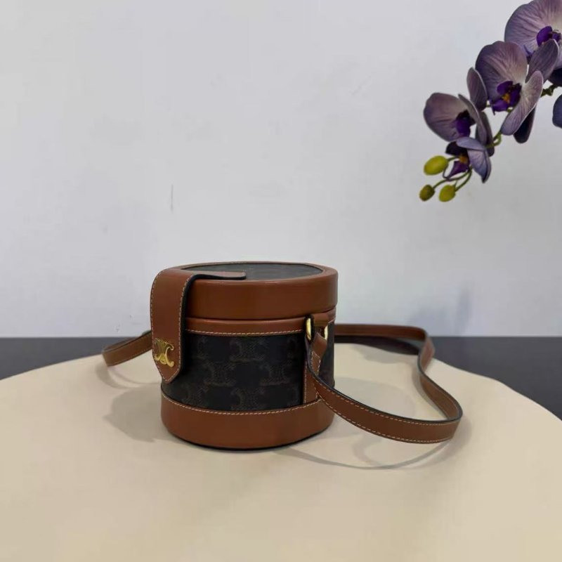 Celine 老花小號圓筒包13×11×13cm 98新 配件塵袋-5