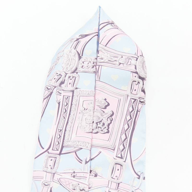 HERMES Silk Brides De Gala Love Twilly Bleu Ciel Parme Vert silk scarf-2
