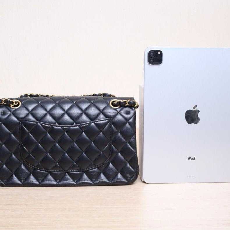 CHANEL(香奈兒) CF 口蓋包 中號 25.5cm 黑色 24開 金扣 菱格紋-2