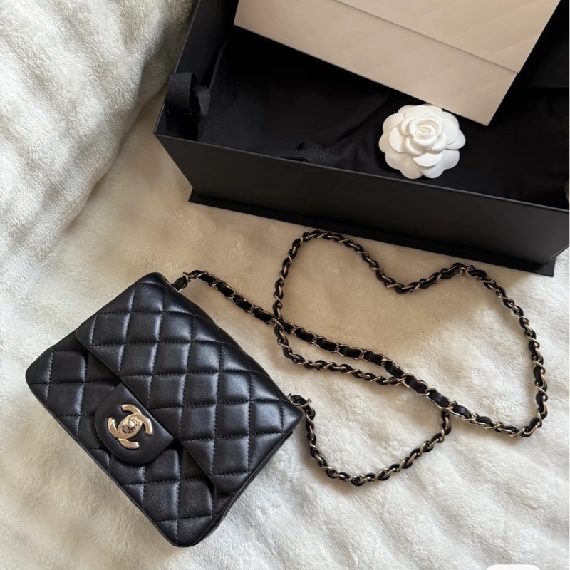 Chanel 香奈兒 方胖 經典款 淡金 經典款 全新-1