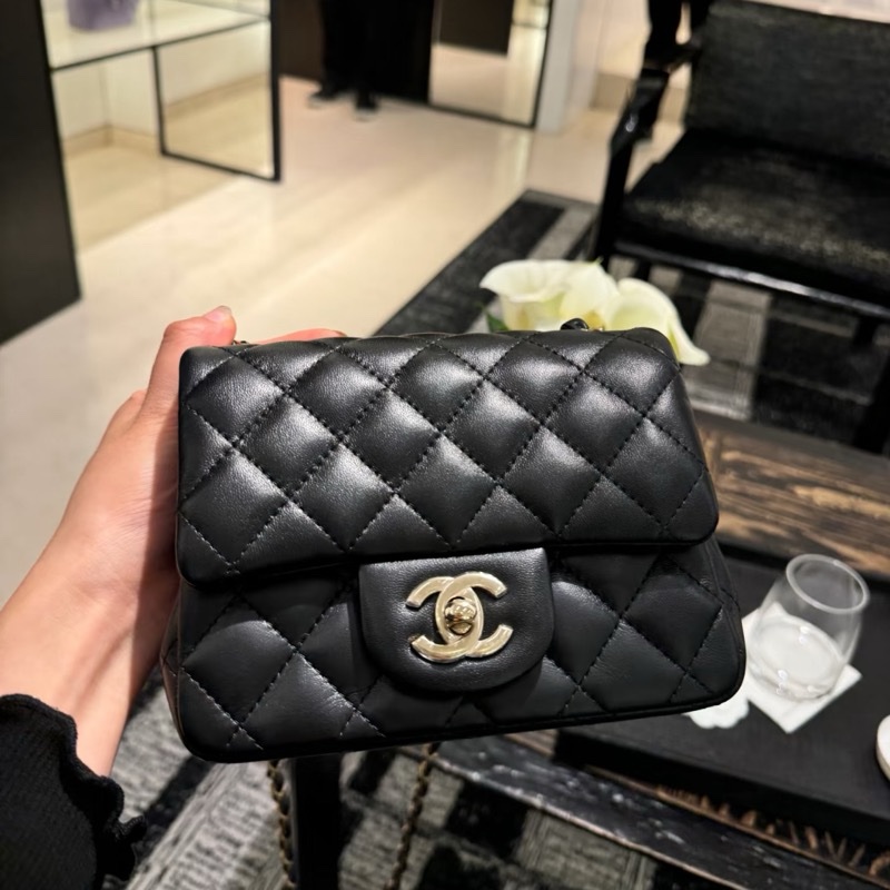 Chanel 香奈兒 方胖 經典款 淡金 經典款 全新-4