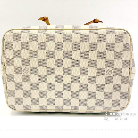 LV NEONOE MM白棋盤格編織手提水桶包N40344-5