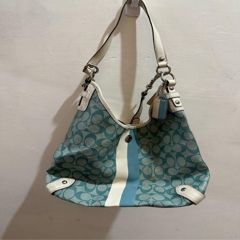 藍皮製品的Coach包，美國帶回，斜背大包！