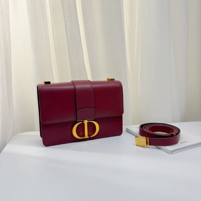 Dior 30 Montaigne棗紅小牛皮金釦斜背包 M9203UMOS_M911-0