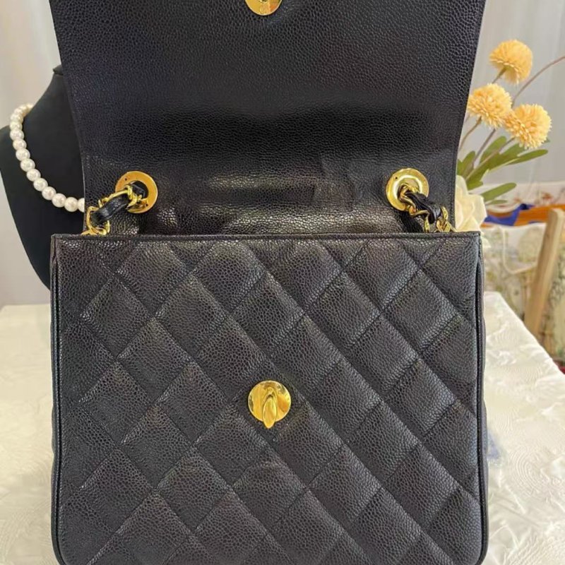 Chanel 中古包黑金荔枝牛皮鏈條包 98新配件塵袋-5