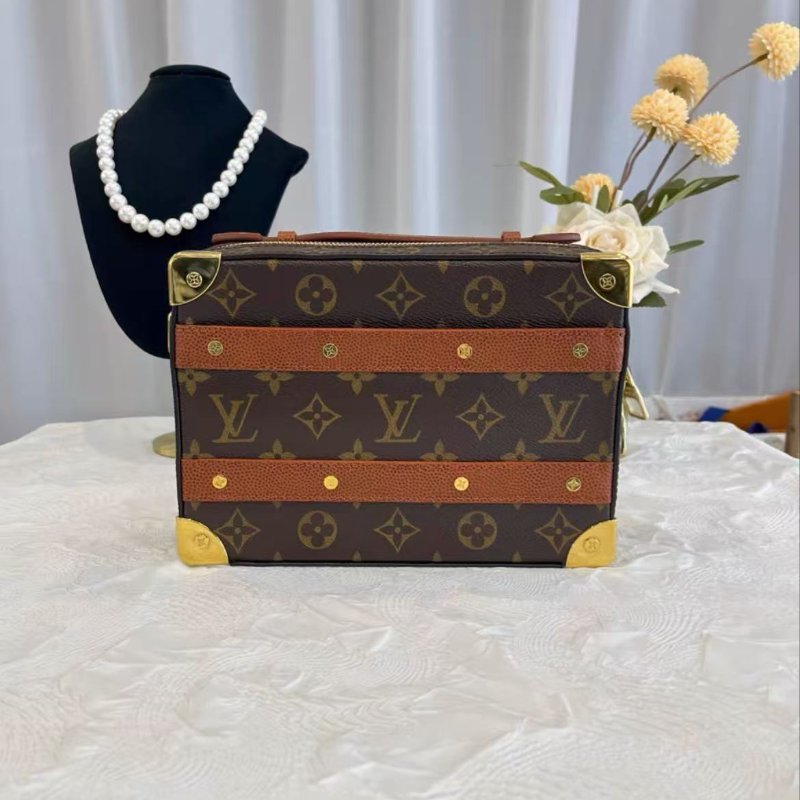 LV NBA聯名款 Handle Trunk 盒子包芯片款 21*15*7 99新配件塵袋-0