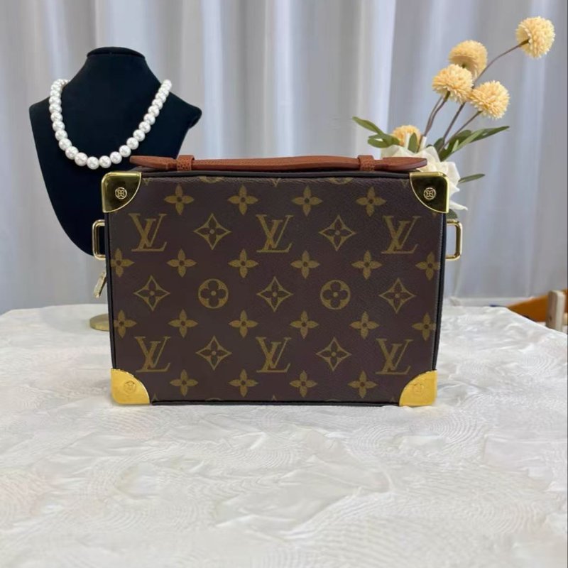 LV NBA聯名款 Handle Trunk 盒子包芯片款 21*15*7 99新配件塵袋-5
