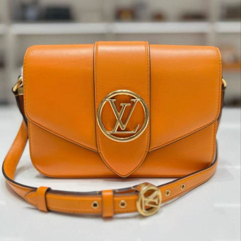 LV Pont 9橘色斜背包 23*15cm 97新 配件塵袋-0