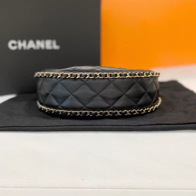 chanel 23P月亮包黑金小號芯片款21*15cm 99新 配件塵袋-3