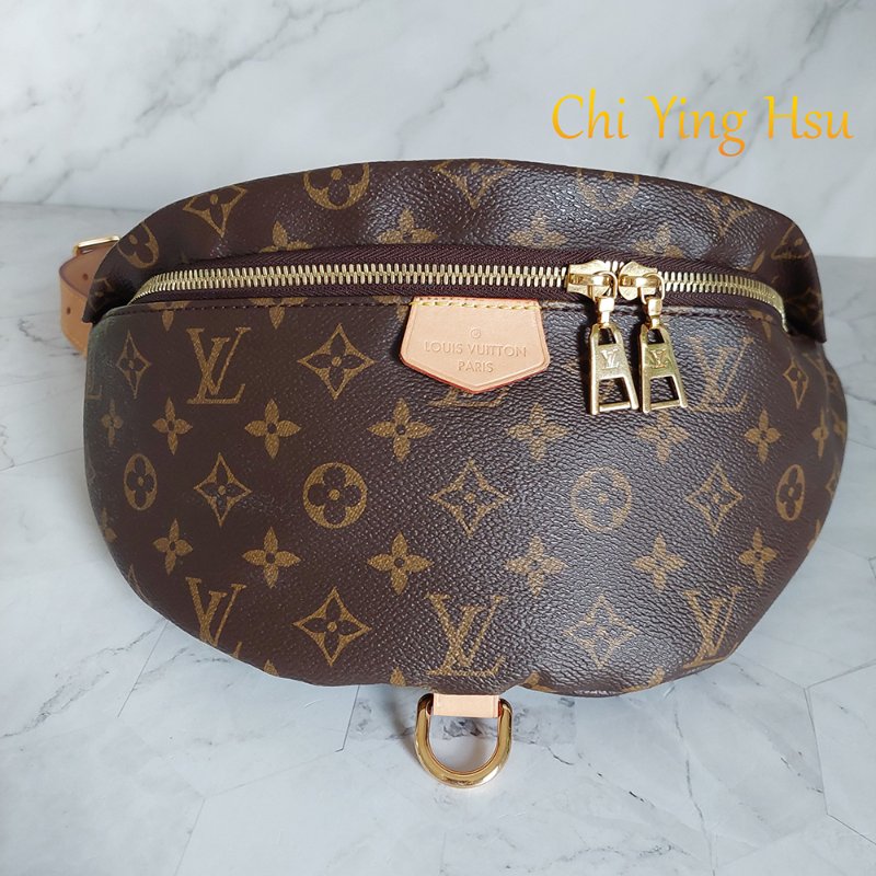 LV M43644 Bumbag🎀現品實拍 🎀 9.3成新Monogram老花字紋 腰包 斜背包 胸口包-76