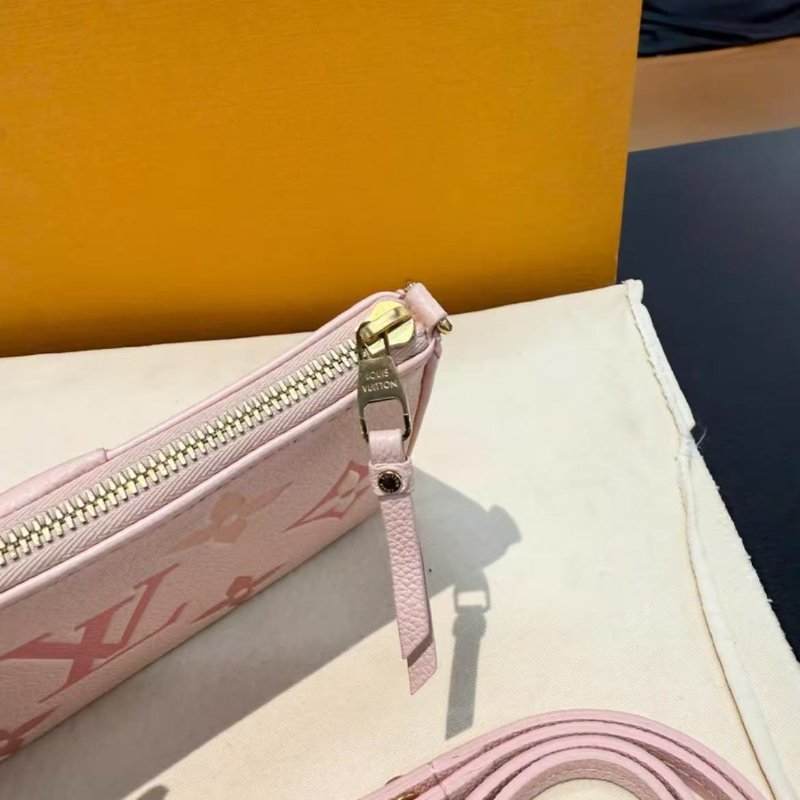 Lv easy pouch 櫻花粉漸變色 全新 配件塵袋盒子購證-3