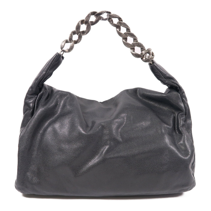 CHANEL 牛皮皮革Chain Shoulder鏈帶肩背袋-1