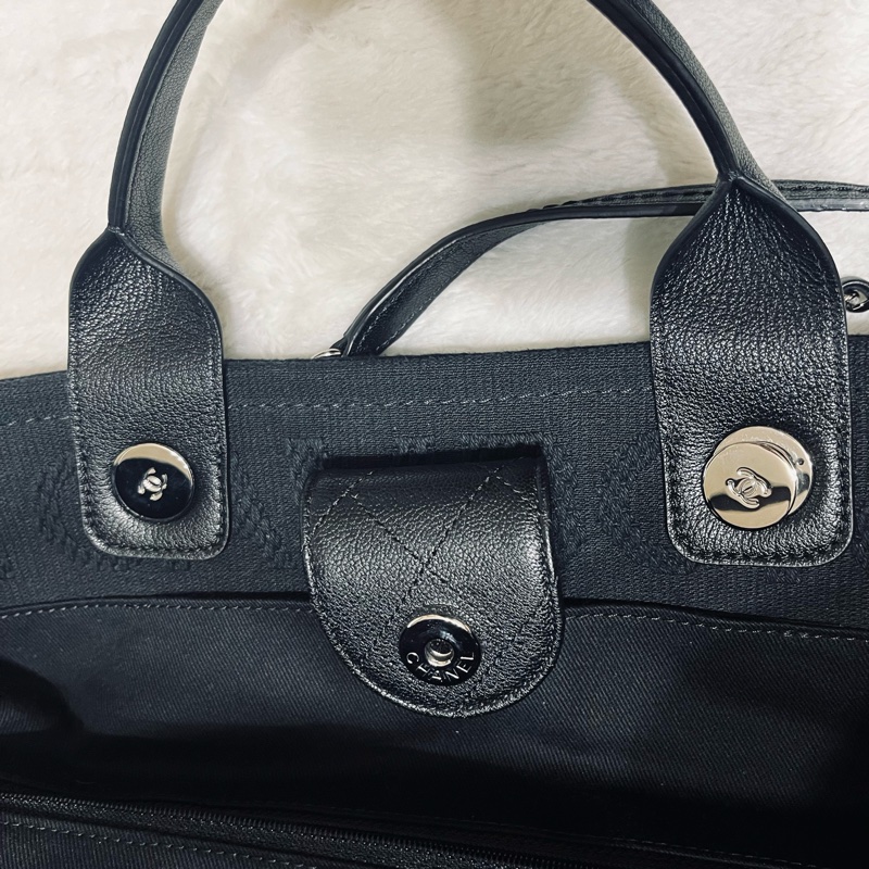 Chanel 中型 Deauville #流蘇帆布購物包沙灘包 ～可手提和肩背兩用（黑色）-28