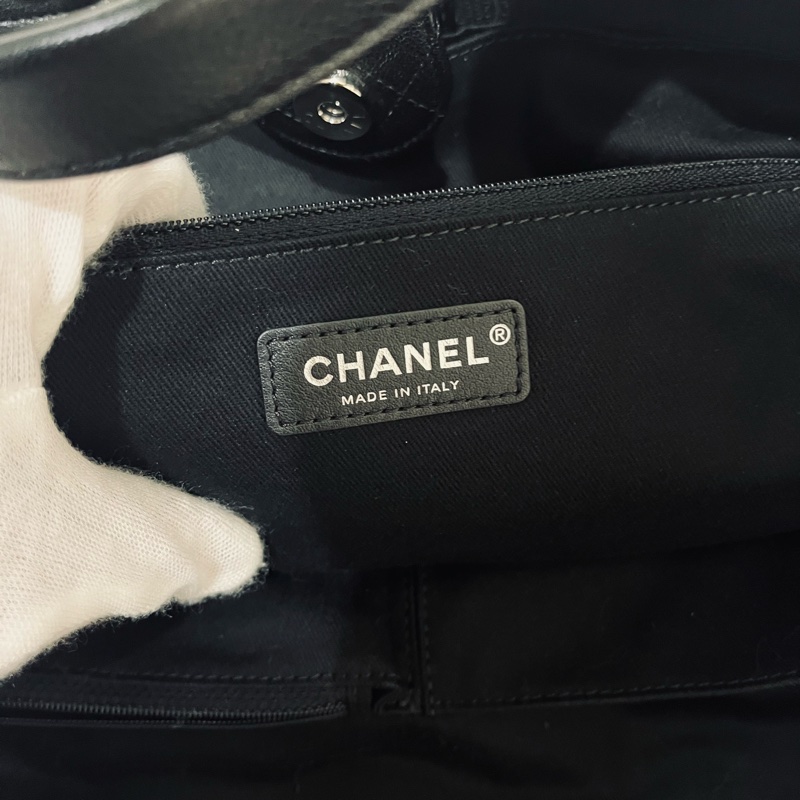 Chanel 中型 Deauville #流蘇帆布購物包沙灘包 ～可手提和肩背兩用（黑色）-30