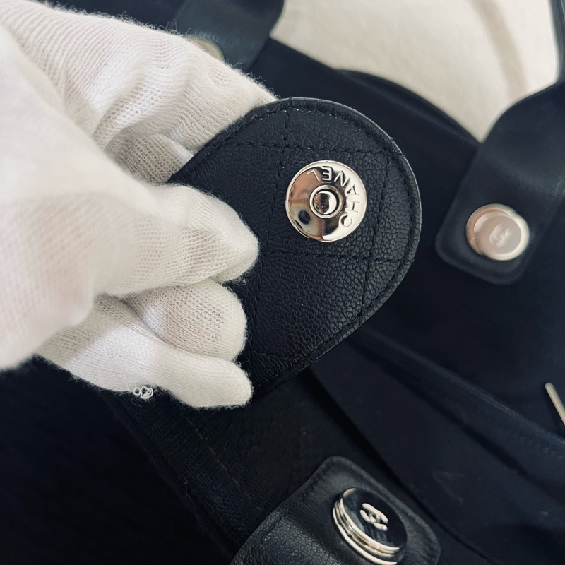 Chanel 中型 Deauville #流蘇帆布購物包沙灘包 ～可手提和肩背兩用（黑色）-32