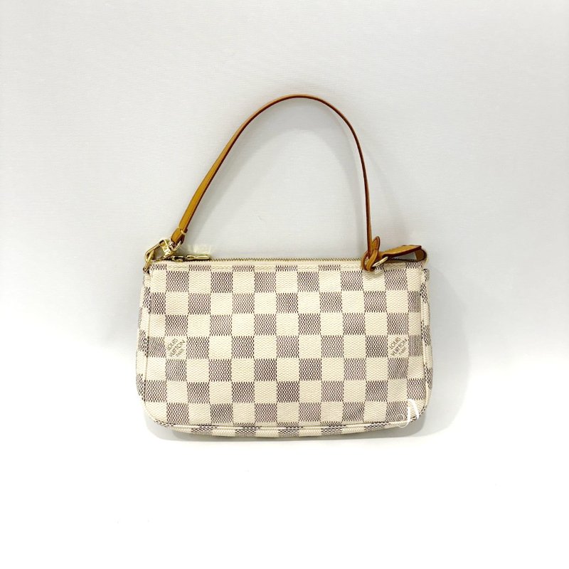 LV白色棋盤格大麻將包-0