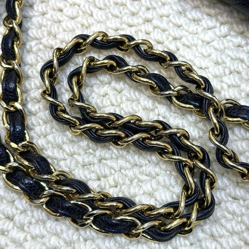 🖤賠本出🖤CHANEL Maxi Cf 33cm 香奈兒 黑金荔 枝牛皮 超大經典口蓋包 菱格紋-3