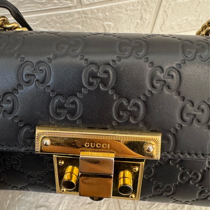 Gucci黑色padlock肩鏈包-9