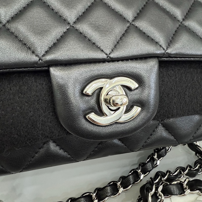 ❤️經典款一年四季都不退流行 Chanel cf20 coco20 大mini 黑銀-6