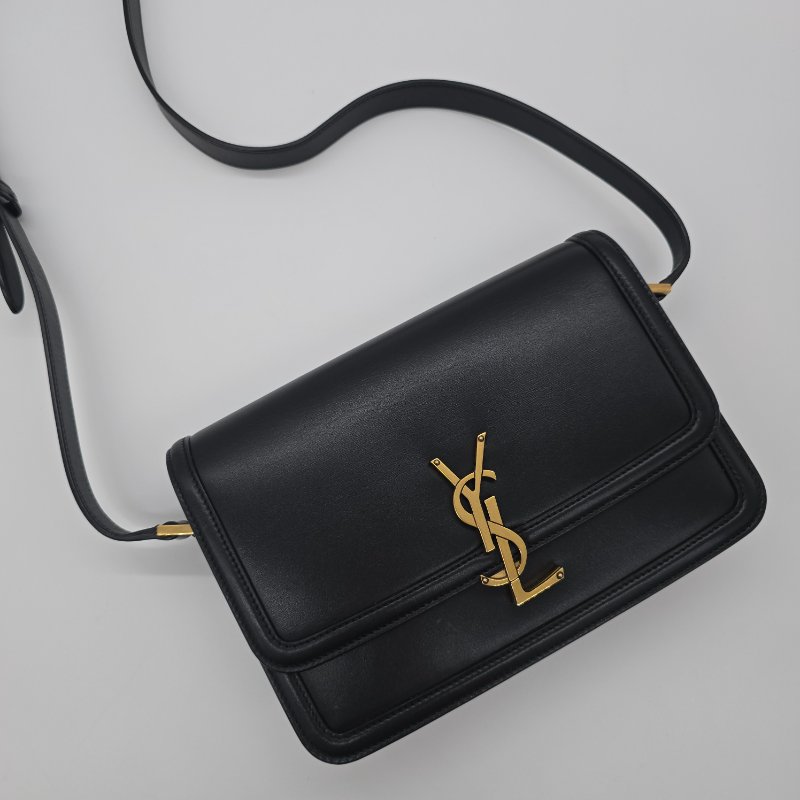 立省5萬🔥Saint Laurent Solferino 中型斜背包|黑金光面小牛皮|超有氣質-1