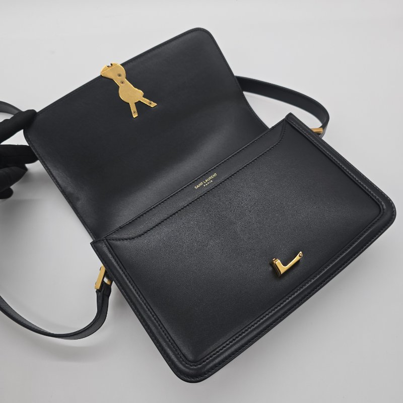 立省5萬🔥Saint Laurent Solferino 中型斜背包|黑金光面小牛皮|超有氣質-2