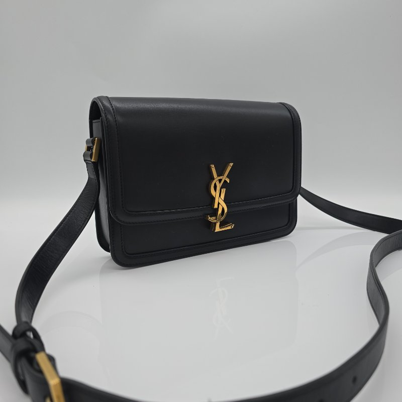 立省5萬🔥Saint Laurent Solferino 中型斜背包|黑金光面小牛皮|超有氣質-5
