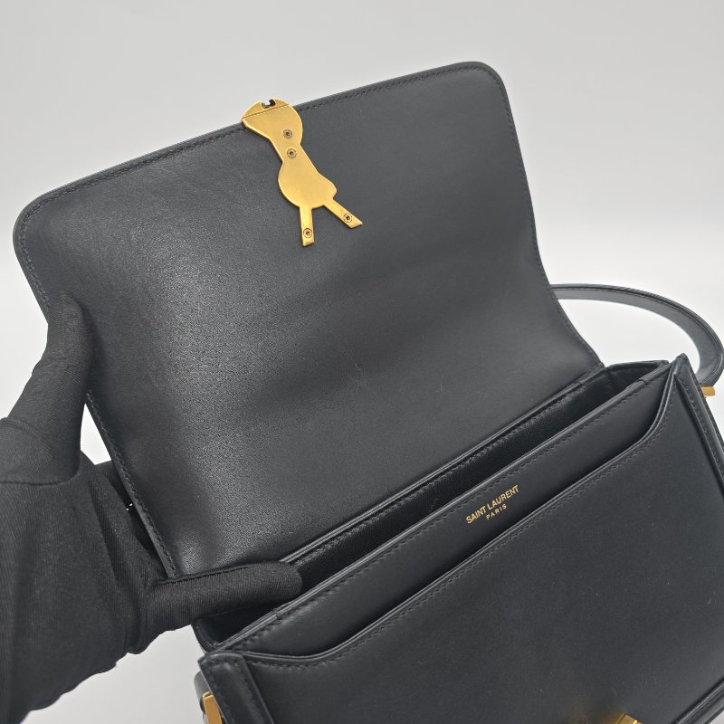 立省5萬🔥Saint Laurent Solferino 中型斜背包|黑金光面小牛皮|超有氣質-9