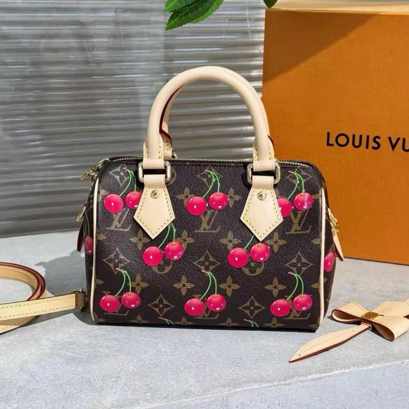 Louis Vuitton 村上隆櫻桃 speedy20 芯片款 全新配件盒子塵袋-0