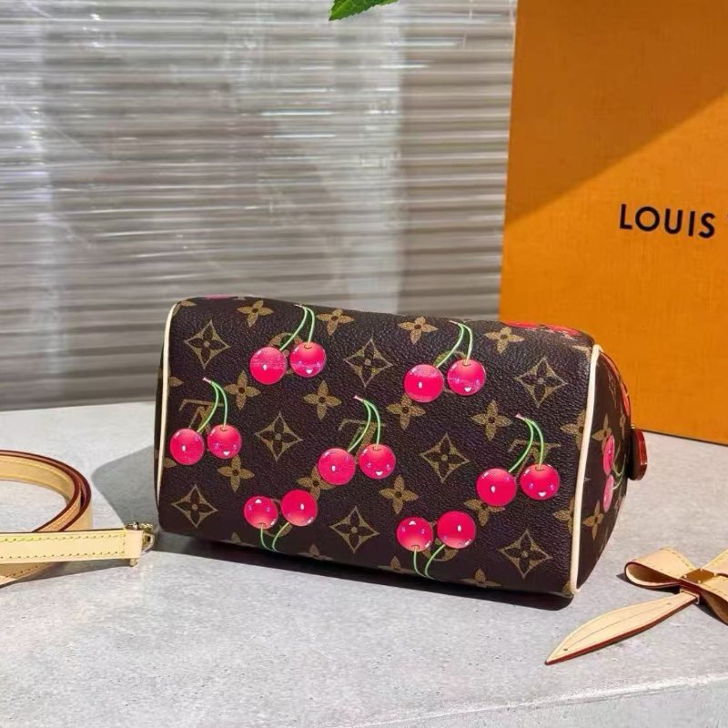 Louis Vuitton 村上隆櫻桃 speedy20 芯片款 全新配件盒子塵袋-2