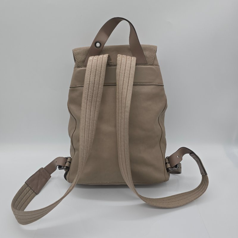 LongChamp 3D 灰褐色 大容量 全牛皮 雙肩包 書包 電腦包-2
