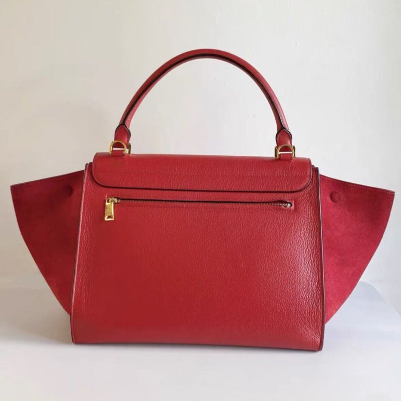 celine 紅色金扣trapeze中號斜背包 婚包 30*25*15,98新 配件塵袋-2